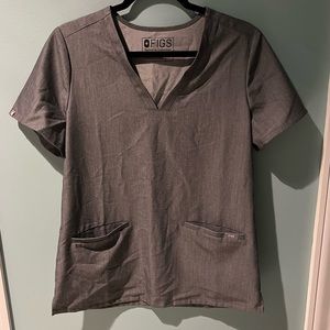 Figs scrub size small top dark grey